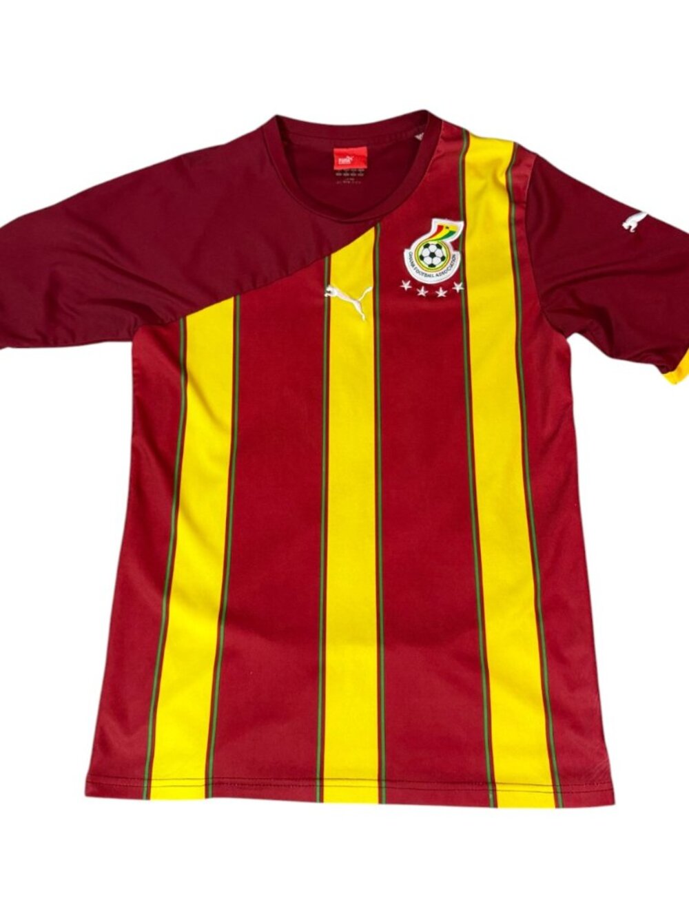 Puma Ghana Black Stars 2010 World Cup Away Jersey Red Gold Mens L